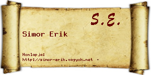 Simor Erik névjegykártya
